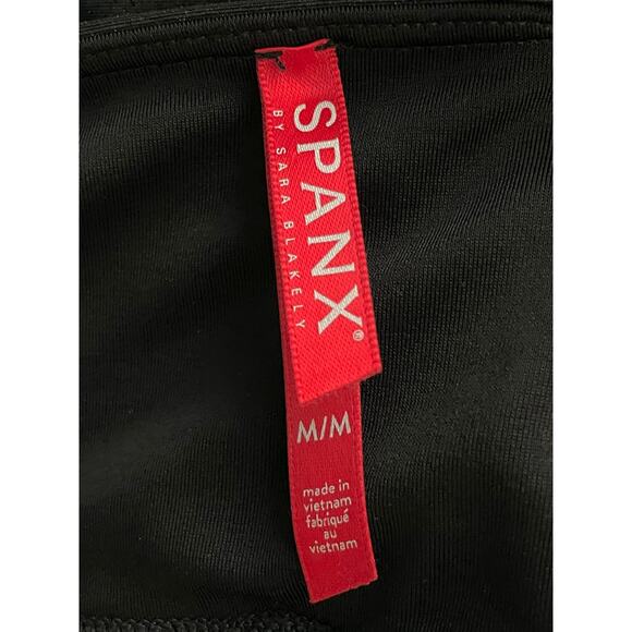 Spanx Faux Leather Legging Black Medium Casual Sporty Tummy Control Comfy Goth - Picture 8 of 11